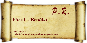 Pázsit Renáta névjegykártya